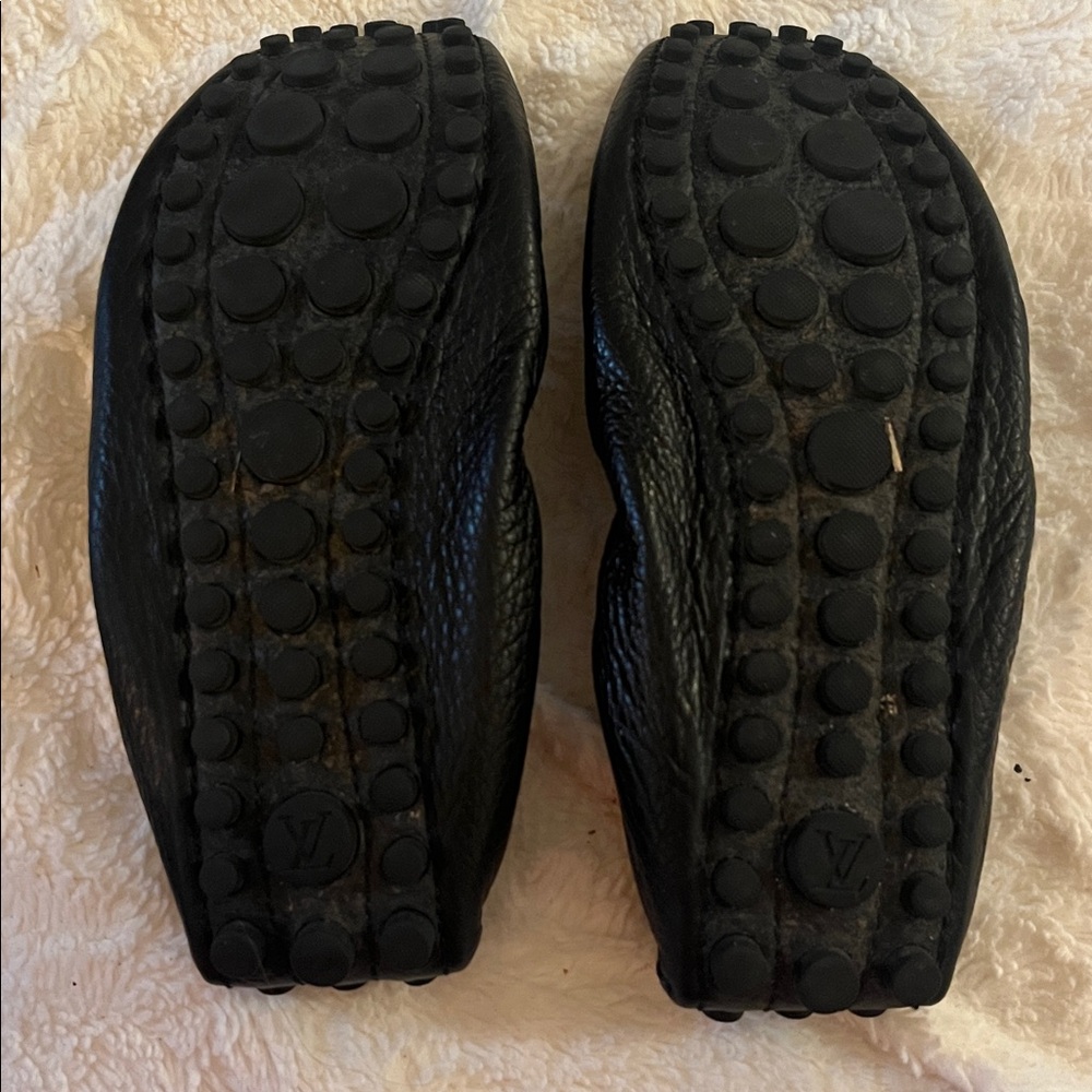 Louis Vuitton Black Textured Gloria Flats - Picture 5 of 7